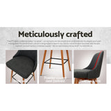 Side profile of Artiss charcoal bar stool showing plywood frame and swivel — Allure Home Collections