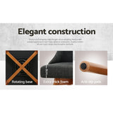 Artiss charcoal faux linen bar stool seat close-up — Allure Home Collections