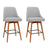 Artiss bar stool faux linen seat and wooden leg detail close-up — Allure Home Collections