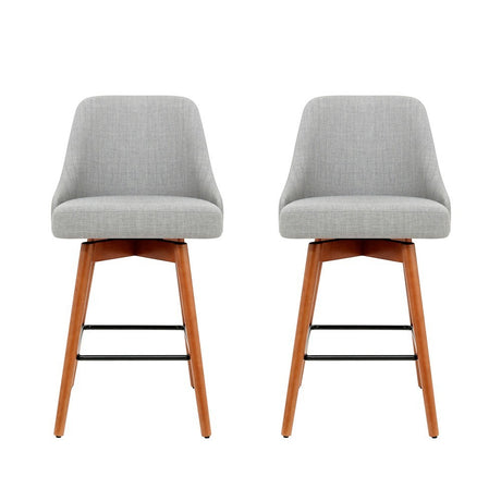 Close up of the newhaven faux linen bar stool grey seat and frame