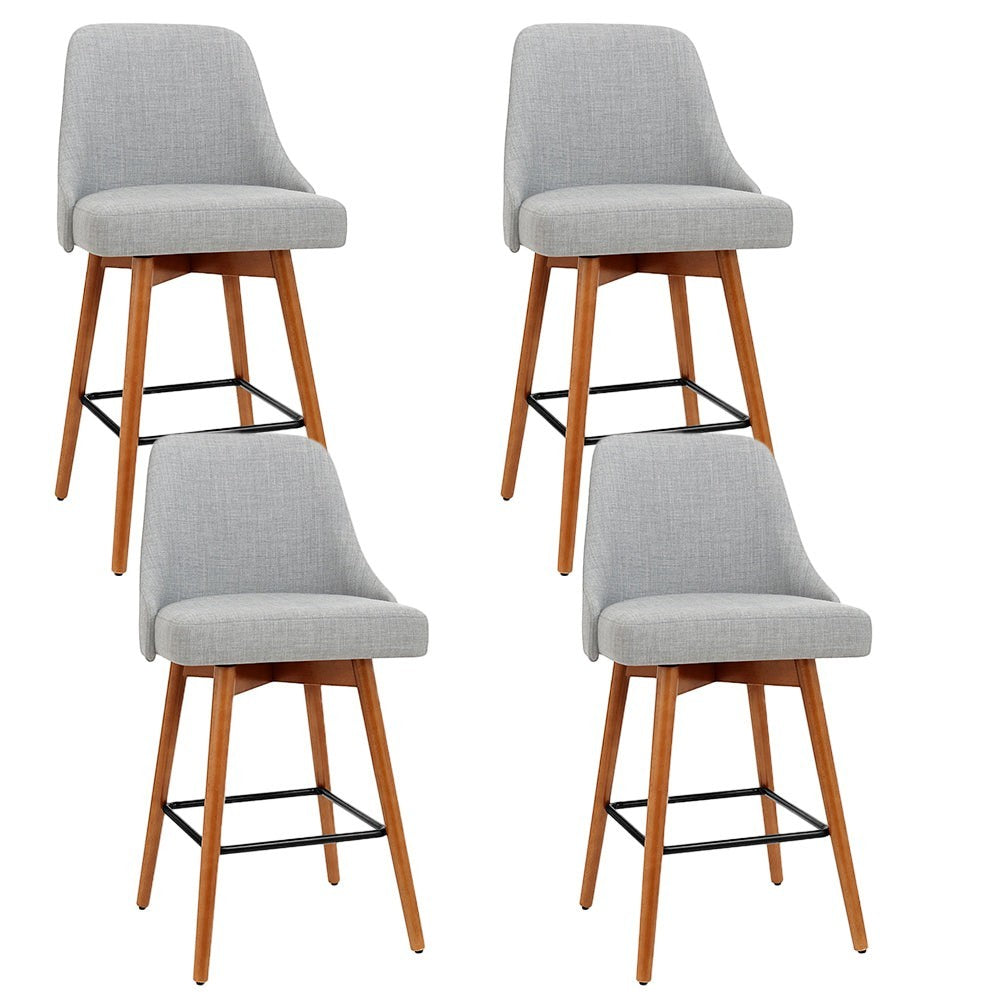 Newhaven faux linen bar stool grey in a modern kitchen