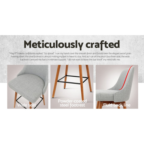 Set of 4 Artiss grey swivel bar stools at kitchen island — Allure Home Collections