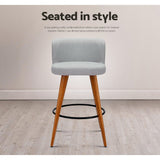 Artiss grey linen bar stool seat upholstery close-up — Allure Home Collections