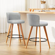 Artiss grey linen padded bar stools with wooden frame set of 2 — Allure Home Collections
