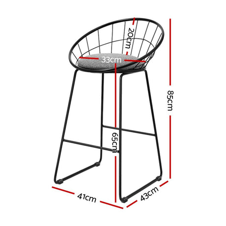 Patterson Lakes black faux linen bar stool with padded seat and steel frame at a kitchen counter