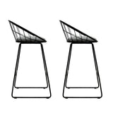 Two Artiss modern black metal bar stools at kitchen counter — Allure Home Collections