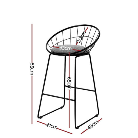 Patterson Lakes black faux linen bar stool with padded seat and steel frame at a kitchen counter