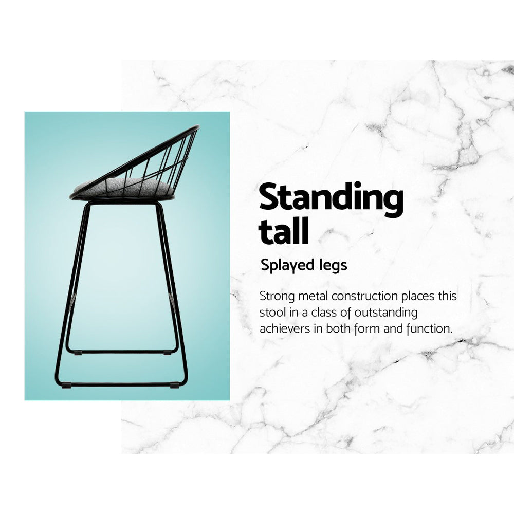 Artiss 4x Modern Black Bar Stools