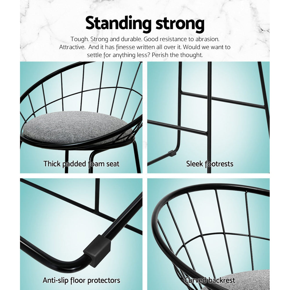 Artiss 4x Modern Black Bar Stools