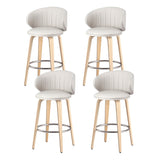 St Andrews Beach beige faux leather padded wooden bar stool in a modern kitchen