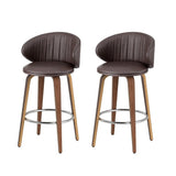 St Andrews Beach brown faux leather padded wooden bar stool in a modern kitchen