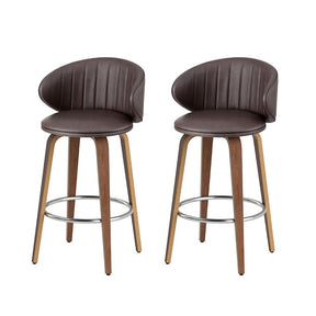 St Andrews Beach brown faux leather padded wooden bar stool in a modern kitchen
