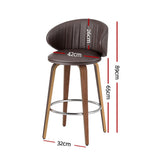 Flinders Bar Stool, Brown 2pcs