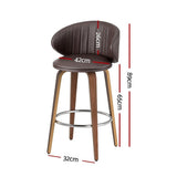 St Andrews Beach brown faux leather padded wooden bar stool in a modern kitchen