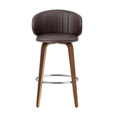 St Andrews Beach brown faux leather padded wooden bar stool in a modern kitchen