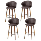 Artiss contoured PU leather bar stools set of 4 with wooden frame — Allure Home Collections