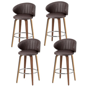 St Andrews Beach brown faux leather padded wooden bar stool in a modern kitchen