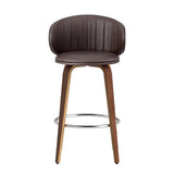 St Andrews Beach brown faux leather padded wooden bar stool in a modern kitchen