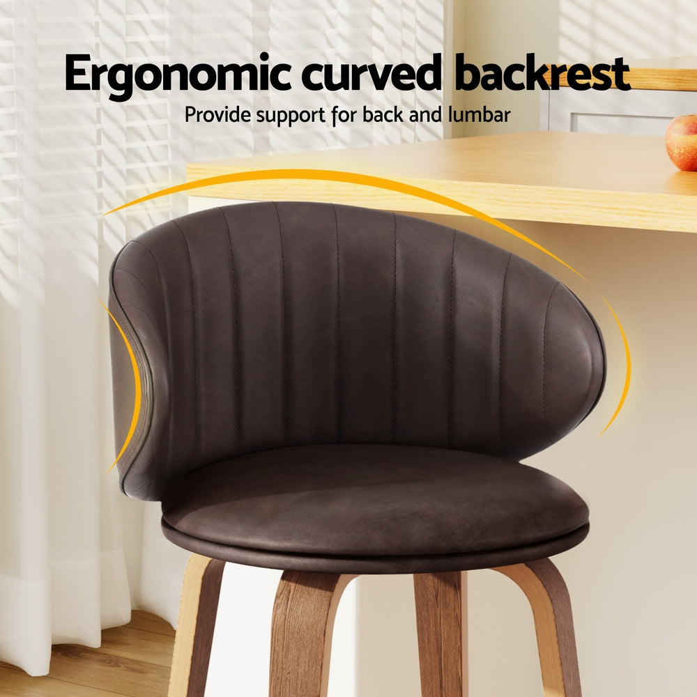 Side profile of Artiss bar stool showing wood and metal construction — Allure Home Collections