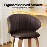 Side profile of Artiss bar stool showing wood and metal construction — Allure Home Collections