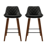 Two Artiss elegant wooden bar stools at kitchen island — Allure Home Collections