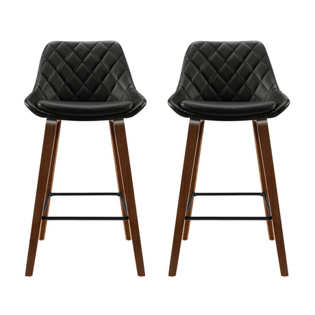 Two Artiss elegant wooden bar stools at kitchen island — Allure Home Collections