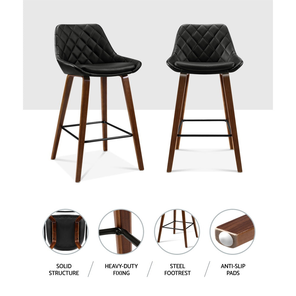 Artiss bar stool PU leather seat close-up — Allure Home Collections