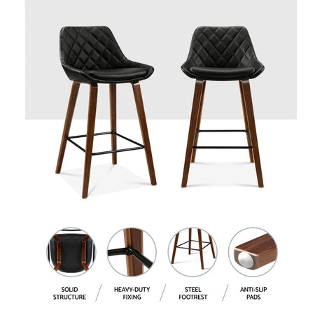 Artiss bar stool PU leather seat close-up — Allure Home Collections