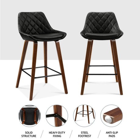 Side profile of Artiss bentwood bar stool showing wood and metal construction — Allure Home Collections