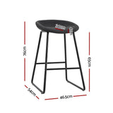 Sullivan Bay black faux leather padded metal bar stool at a kitchen counter