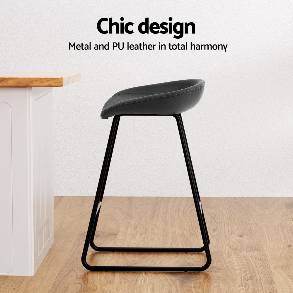 Balnarring Bar Stool, Black 2pcs
