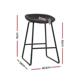 Sullivan Bay black faux leather padded metal bar stool at a kitchen counter