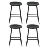 Sullivan Bay black faux leather padded metal bar stool at a kitchen counter