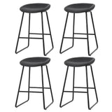 Sullivan Bay black faux leather padded metal bar stool at a kitchen counter