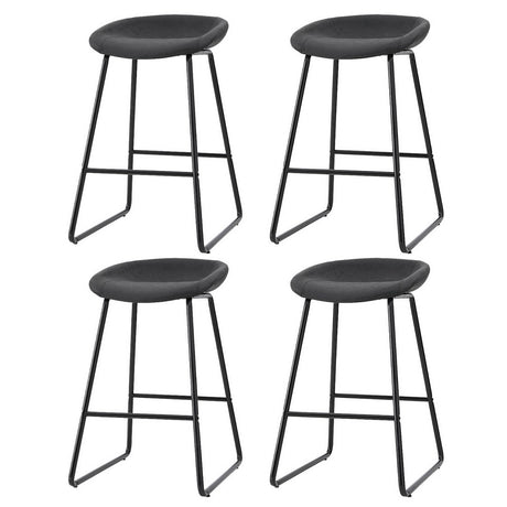 Artiss Ludovic bar stool brown PU leather seat and metal leg detail — Allure Home Collections