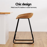 Side profile of Artiss Ludovic bar stool showing metal legs — Allure Home Collections
