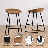 Two Artiss Ludovic brown bar stools at kitchen counter — Allure Home Collections