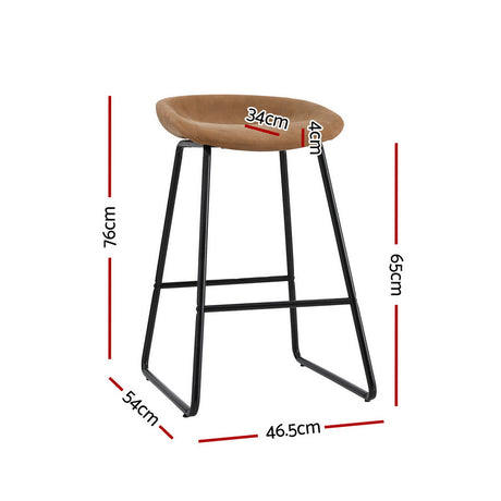 Four Artiss Ludovic brown bar stools in contemporary kitchen — Allure Home Collections