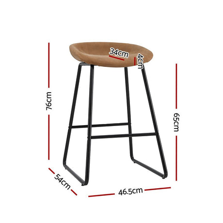Sullivan Bay brown faux leather padded metal bar stool at a kitchen counter