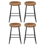 Sullivan Bay brown faux leather padded metal bar stool at a kitchen counter