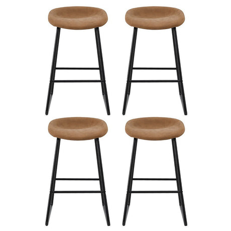 Sullivan Bay brown faux leather padded metal bar stool at a kitchen counter