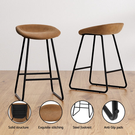 Side profile of Artiss Ludovic bar stool showing metal frame — Allure Home Collections