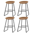 Artiss Ludovic brown PU leather metal bar stools set of 4 — Allure Home Collections
