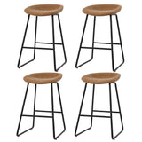 Artiss Ludovic brown PU leather metal bar stools set of 4 — Allure Home Collections