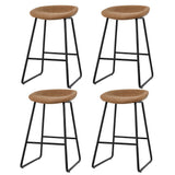 Sullivan Bay brown faux leather padded metal bar stool at a kitchen counter