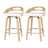 Rhyll Swivel Bar Stool, White 2pcs