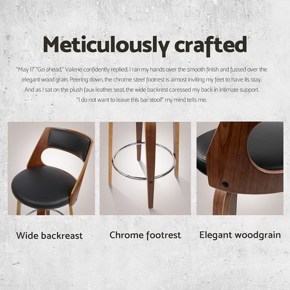 Set of 4 Artiss swivel leather bar stools at kitchen island — Allure Home Collections