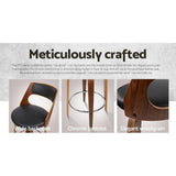 Red Hill Swivel Bar Stool, Black 2pcs