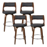 Set of 4 Artiss faux leather swivel bar stools at kitchen island — Allure Home Collections