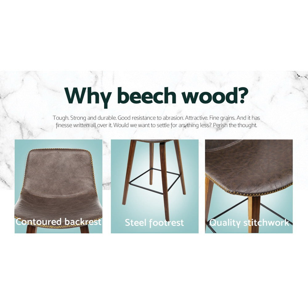 Pair of Artiss bentwood walnut bar stools in styled setting — Allure Home Collections